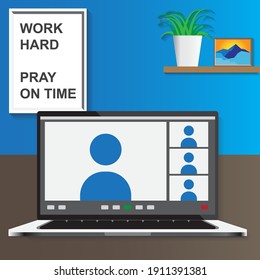 work from home design virtual meeting table decoration