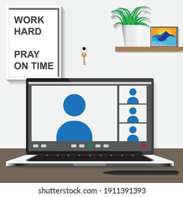 work from home design virtual meeting table decoration