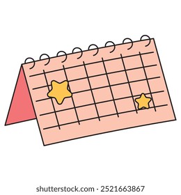Work Home Doodle Illustration - Calendar