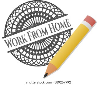 Work From Home draw (pencil strokes)