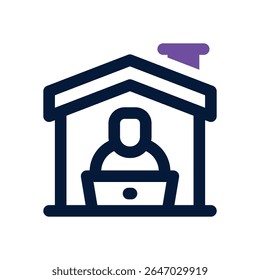 work from home duotone icon. Sleek and modern vector icon for websites, mobile apps, marketing materials, and corporate design. Fully scalable and ready to use.