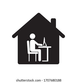 Work at home during Covid-19 epidemic. Quarantine to prevent coronovirus epidemic. Vector illustration