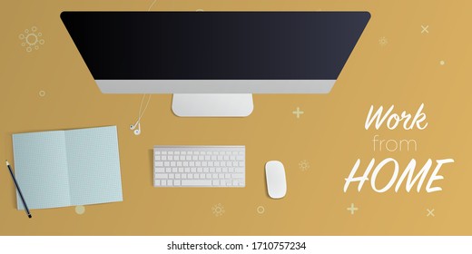 Work from home during an outbreak of the COVID-19 virus. People working at home to prevent virus infection.