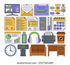 Work From Home Equipment Illustration