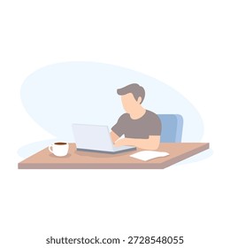 Trabajo desde casa Ilustración vectorial plana