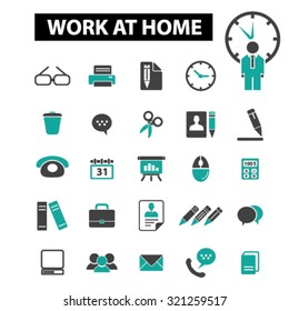 work at home, freelance icons