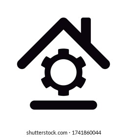 Work from Home, Gear inside Home, Social Media Isolated Emoji Vector