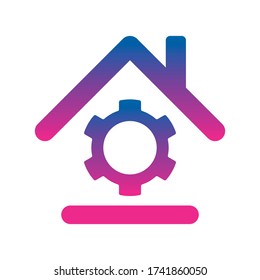 Work from Home, Gear inside Home, Social Media Isolated Emoji Vector