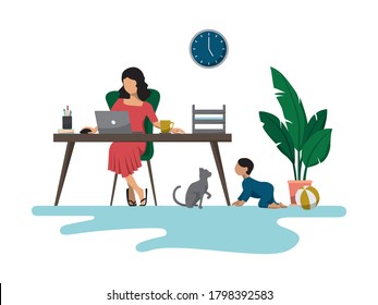 Work From Home Graphic Illustration