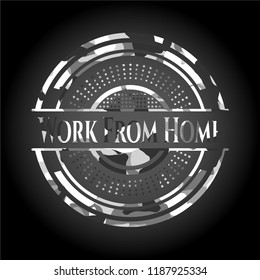 Work From Home grey camo emblem