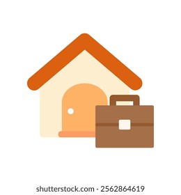 Work from home icon. Business, employment, recruitment, career, development, flexible, work schedule concepts. Flat vector design isolated illustration.