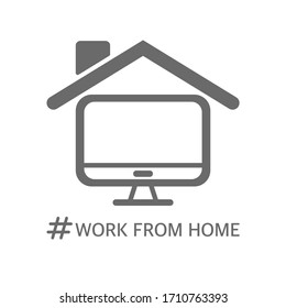 Work From home icon, coronavirus covid-19, Vector