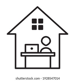 Work From Home Icon Design Vector Template Illustration In Trendy Flat Style