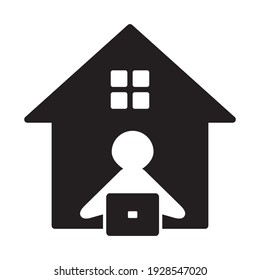 Work From Home Icon Design Vector Template Illustration In Trendy Flat Style