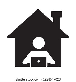 Work From Home Icon Design Vector Template Illustration In Trendy Flat Style
