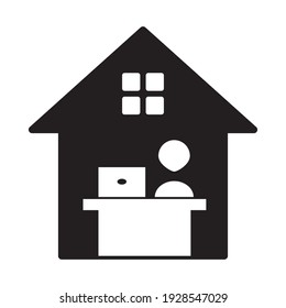 Work From Home Icon Design Vector Template Illustration In Trendy Flat Style