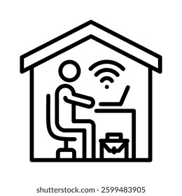 Work From Home Icon Element for Design