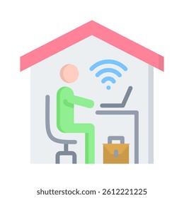 Work From Home Icon Element for Design