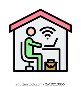 Work From Home Icon Element for Design