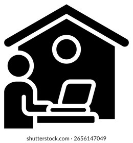 Trabajar desde casa elemento de icono para el diseño