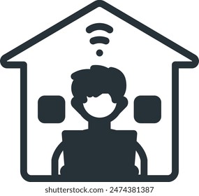 Work from home icon glyph symbol sign design