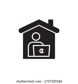 arbeiten zu Hause Icon glyph Vektor. isoliert auf weißem Hintergrund