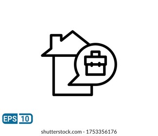 work from home icon isolated on white background. vector illustration in line style. EPS 10