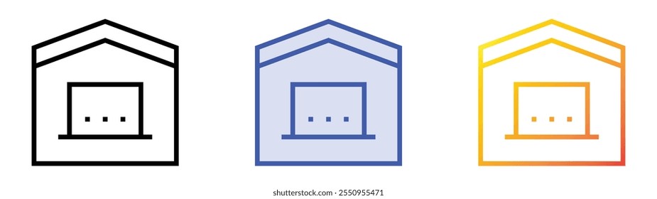 work from home icon. Linear, Blue Fill and Gradient Style Design Isolated On White Background