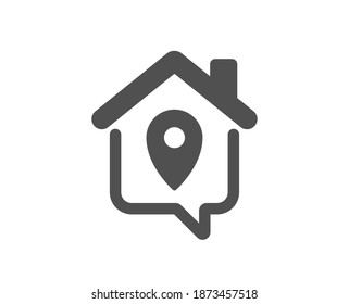 Work at home icon. Outsource job sign. Remote office symbol. Quality design element. Flat style work home icon. Editable stroke. Vector