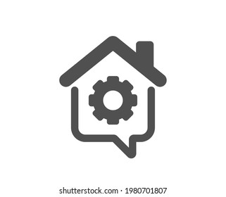Work at home icon. Outsource job sign. Remote office symbol. Quality design element. Flat style work home icon. Editable stroke. Vector