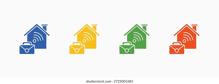 Work from Home-Symbol Set Color Multiple Style Collection-Element für Design