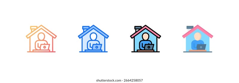 Work From Home-Symbol für mehrere Stilkollektionen