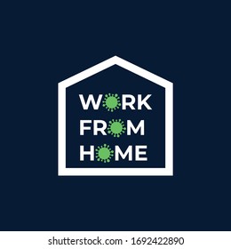Work from home icon, symbol, logo. Stay at home during the coronavirus outbreak. Vector illustration