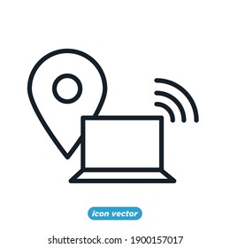 Work from home icon template color editable. business online job symbol vector illustration for graphic and web design.