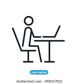 Work from home icon template color editable. business online job symbol vector illustration for graphic and web design.