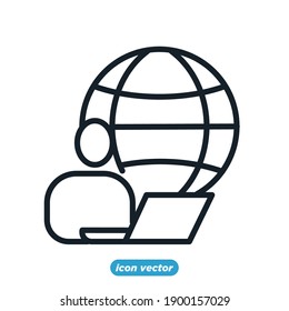 Trabajar desde la plantilla de icono principal color editable. ilustración vectorial de símbolo de trabajo en línea para diseño gráfico y web.