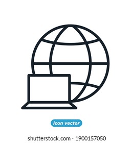 Work from home icon template color editable. business online job symbol vector illustration for graphic and web design.