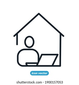 Work from home icon template color editable. business online job symbol vector illustration for graphic and web design.