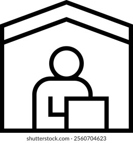 work from home icon. Thin linear style design isolated on white background