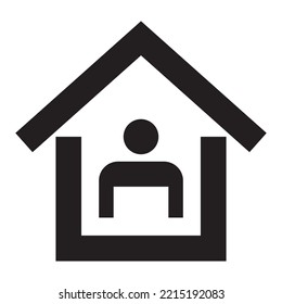 work from home icon vector design template in black color isolated sign on white background