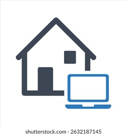 Ícone Trabalho em casa. Vetor e glifo