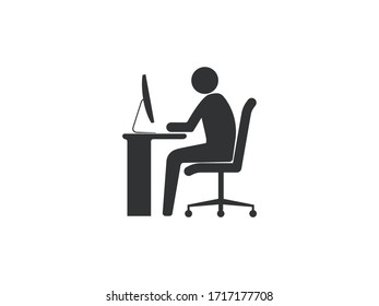 Icono Trabajo en casa. Ilustración vectorial, diseño plano.