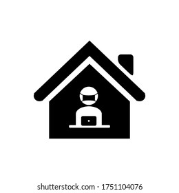 Ilustración de vectores de iconos de trabajo desde casa