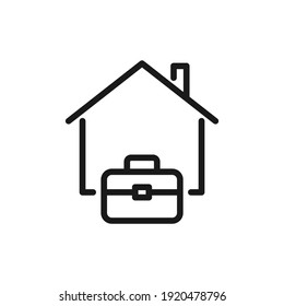 Work from home icon vector illustration. Remote work during pandemic lockdown.