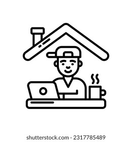 Icono Trabajar desde el hogar en vector. Ilustración