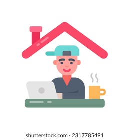 Work From Home icon in vector. Illustration