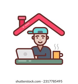 Work From Home icon in vector. Illustration