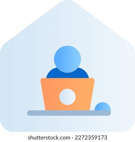 Work from Home Icon Vector: An icon vector that represents work from home often features a computer or a laptop symbol with a person or a home symbol