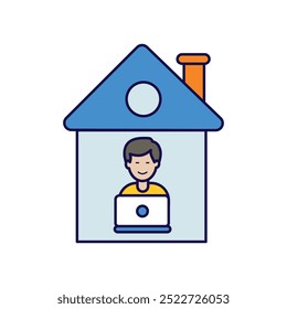 work at home icon with white background vector stock illustration
