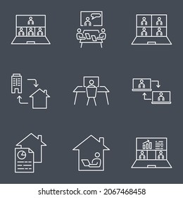 work at home icons set. work at home pack symbol vector elements for infographic web